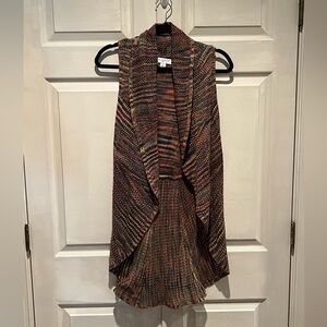 Multicolor Knit Sleeveless Cardigan